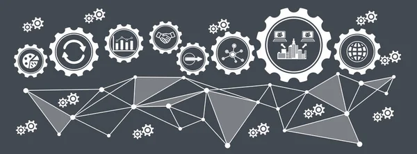 Concepto Bpo Con Iconos Ruedas Dentadas —  Fotos de Stock