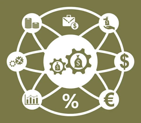 Concept Investment Connected Icons — Stock Photo, Image