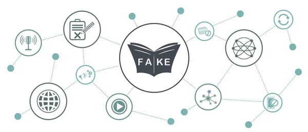 Konzept Von Fake News Mit Vernetzten Symbolen — Stockfoto