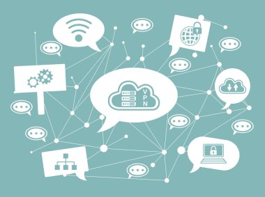 Konuşma balonlarında simge olan vpn kavramı