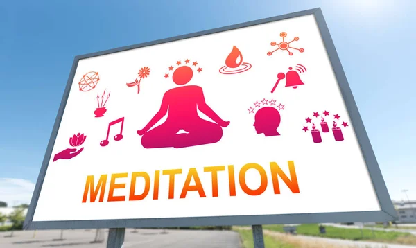 Концепція Медитації Намальована Білборді — стокове фото