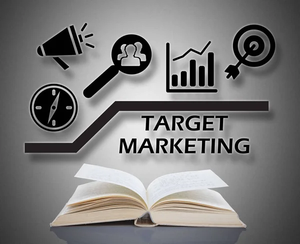 Target Marketing Concept Open Book — Stock Photo, Image