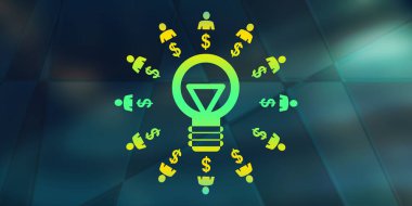 Bir kitle fonlama konsepti.