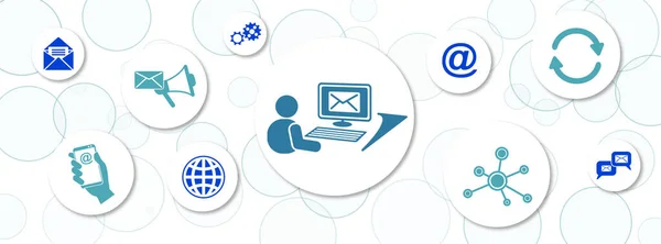 Concepto Email Marketing Con Iconos Círculos —  Fotos de Stock