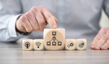 Vpn konsepti sembollü tahta bloklar