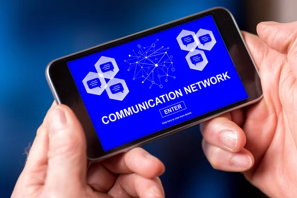 Smartphone Screen Displaying Communication Network Concept — Fotografia de Stock