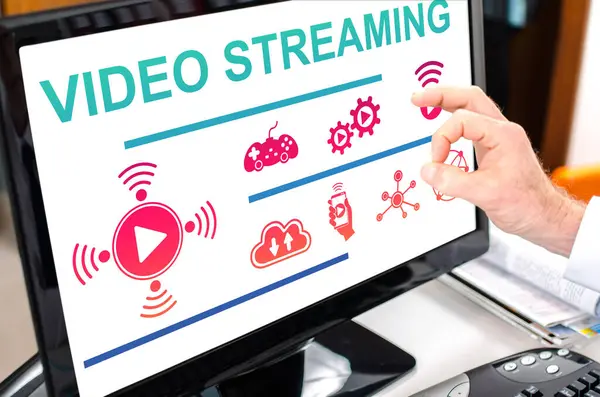 Video Streaming Concept Shown Computer Screen — Stockfoto