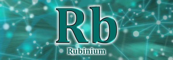 Symbol Rubinium Chemical Element Green Network Background — Stockfoto