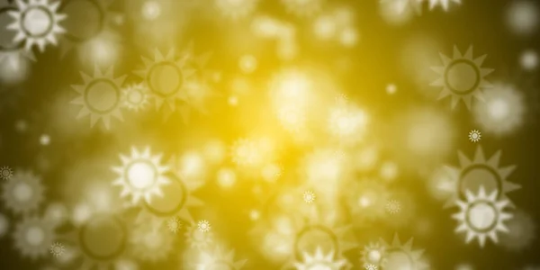 Fliegende Sonnen Über Gelbem Hintergrund — Stockfoto
