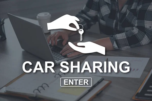 Car Sharing Concept Illustrated Picture Background — Stock Fotó