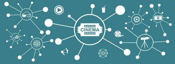 Concept Cinema Connected Icons — Stockfoto