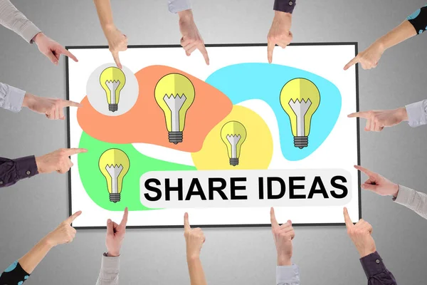 Hands Pointing Share Ideas Concept — Stock Photo, Image