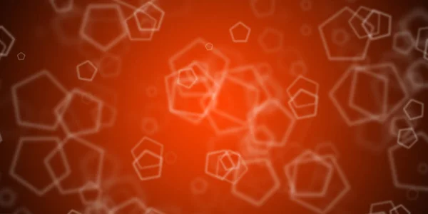 Flying Pentagonal Shapes Coral Orange Background — Stock Photo, Image