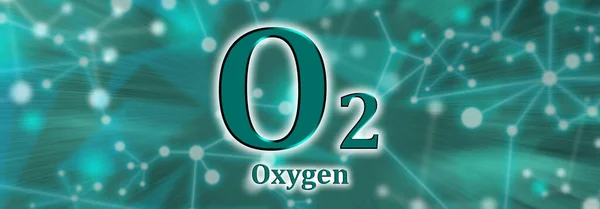 Symbol Oxygen Molecule Green Network Background — Stock Photo, Image