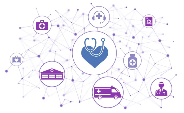 Concepto Emergencia Con Iconos Conectados —  Fotos de Stock