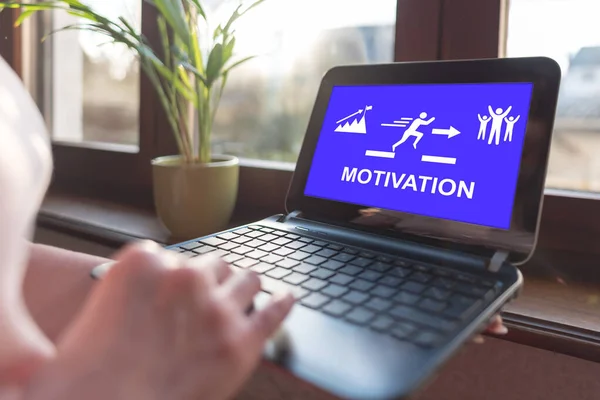 Laptop Bildschirm Mit Motivationskonzept — Stockfoto