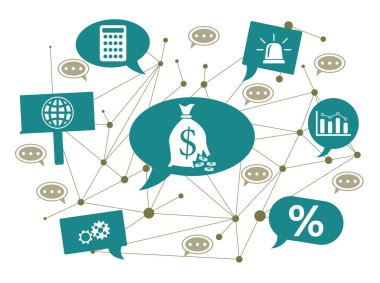 Konuşma baloncukları üzerine simgelerle finansal kriz kavramı