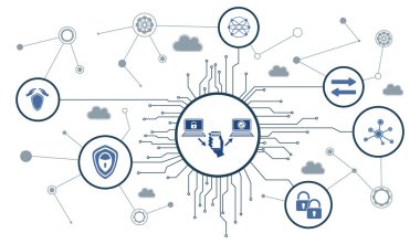 Bağlı simgelerle 2fa kavramı