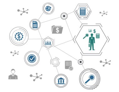 Bağlı simgelerle mali denetim kavramı