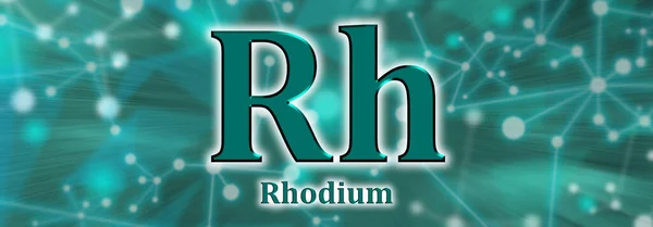 Symbol Rhodiumkjemisk Grunnstoff Bakgrunn Grønt Nett – stockfoto