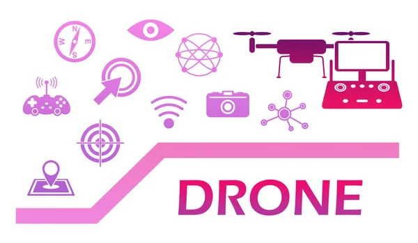 Drónkoncepció Illusztrációja — Stock Fotó
