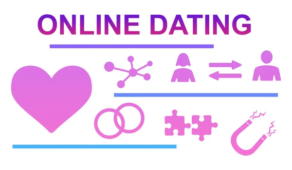 Εικονογράφηση Μιας Έννοιας Online Dating — Φωτογραφία Αρχείου