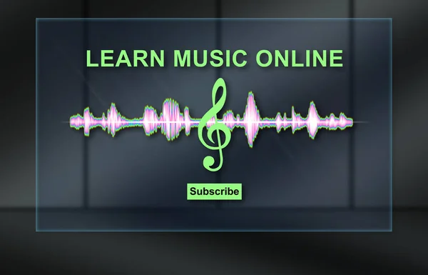 Concetto Lezione Musica Online Sfondo Scuro — Foto Stock