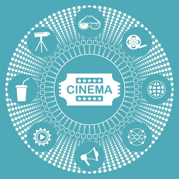 Concept Cinéma Avec Icônes Connectées — Photo