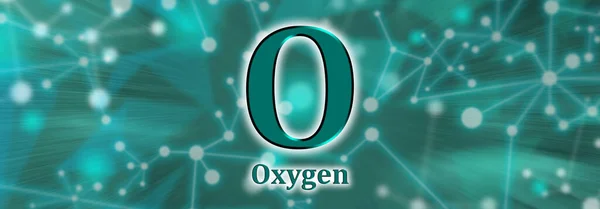 Símbolo Elemento Químico Oxígeno Sobre Fondo Red Verde —  Fotos de Stock
