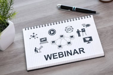 Not etmek üstünde çizilmiş Webinar kavramı