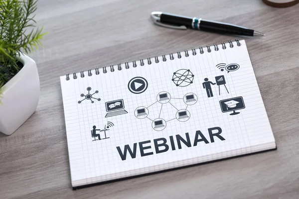 Not etmek üstünde çizilmiş Webinar kavramı