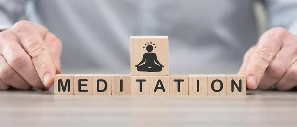 Holzklötze Mit Symbol Für Meditationskonzept — Stockfoto