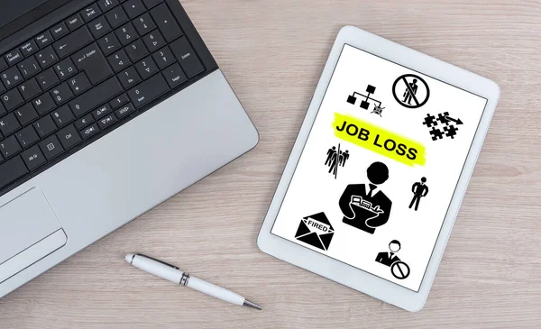 Job Loss Concept Shown Digital Tablet — Stock Photo, Image