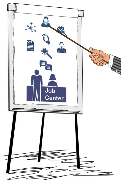 Hand Showing Job Search Concept Flipchart — Stock Photo, Image