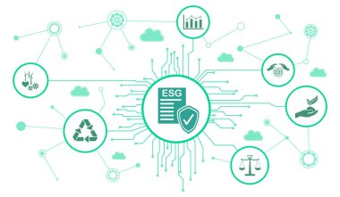 Bağlı simgelerle esg kavramı