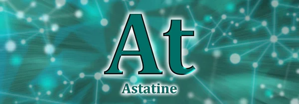 Szimbólumként Asztatin Kémiai Elem Zöld Hálózati Háttérrel — Stock Fotó
