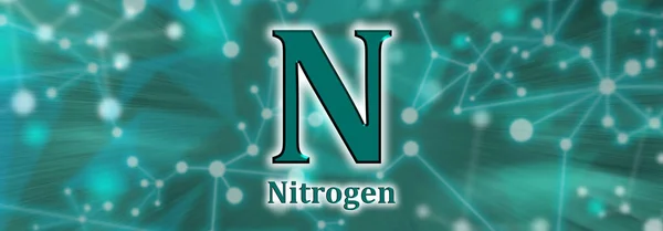 Symbol Nitrogen Chemical Element Green Network Background — ストック写真