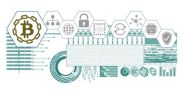 Концепция Блокчейна Подключенными Иконками — стоковое фото