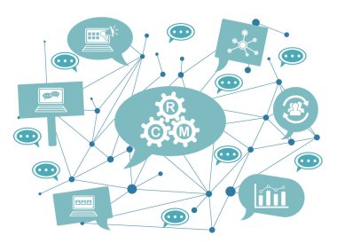 Konuşma baloncukları üzerine simgeli crm kavramı