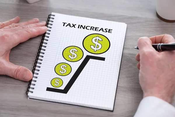 Tax Increase Concept Drawn Notepad — Fotografia de Stock