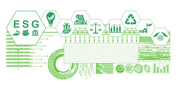 Концепція Esg Підключеними Піктограмами — стокове фото