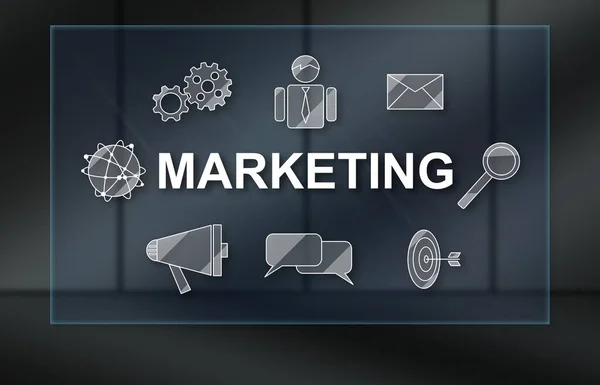 Marketing Concept Dark Background — Stock Photo, Image