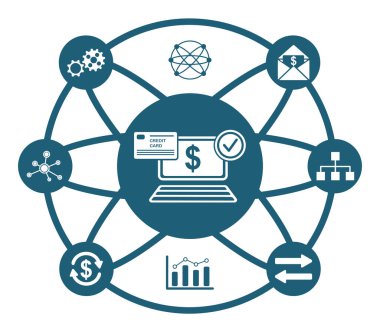 Bağlı simgelerle para transferi kavramı