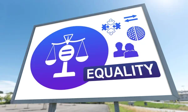 Gleichberechtigungskonzept Auf Plakatwand Gezeichnet — Stockfoto