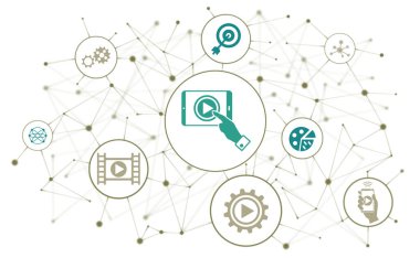 Bağlı simgelerle video pazarlama kavramı