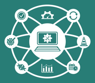 Bağlı simgelerle sistem bakımı kavramı