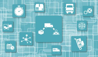 Kare üzerinde simgelerle dağıtım kavramı