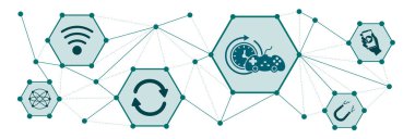 Bağlı simgelerle video oyunu bağımlılığı kavramı