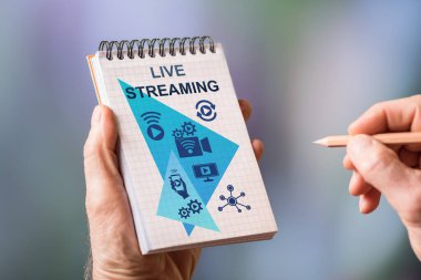 Not defterine el çizimi canlı yayın konsepti