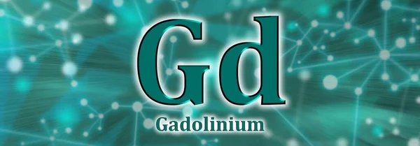 Szimbólum Gadolínium Kémiai Elem Zöld Hálózati Háttérrel — Stock Fotó